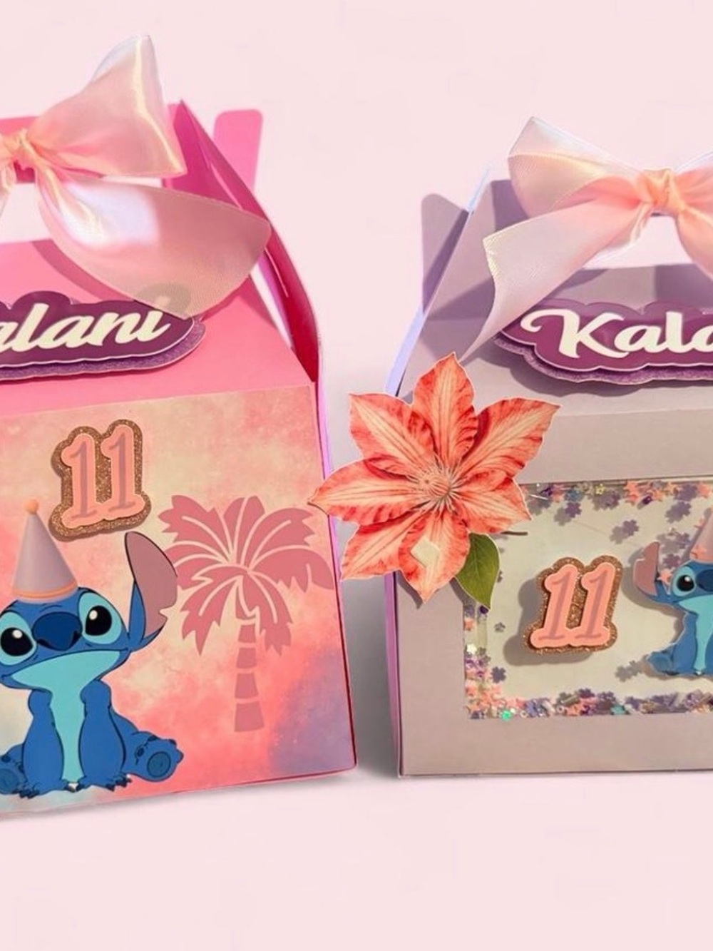 Pink & Lavender Stitch Party Favor Boxes - Cute Kids Toy Gift